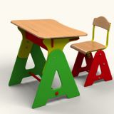 Стол  -  парта и стул детский регулируемый  "АЗБУКА"