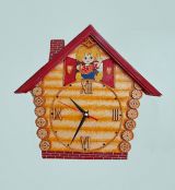 Часы-домик настенные детские с лазерной резкой картинок "Часы Кузя"