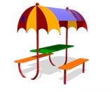 Стол со скамьями "Зонтик"