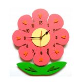 Часы  настенные детские деревянные с лазерной резкой картинок  «Аленький цветочек»
